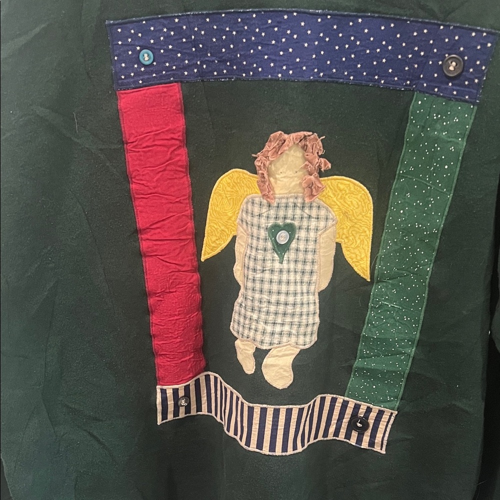 Vintage Orvis Angel Patchwork Pullover Sweatshirt… - image 3